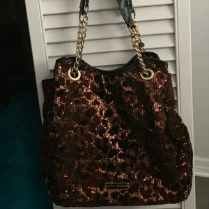Betsey Johnson sequined animal print bag